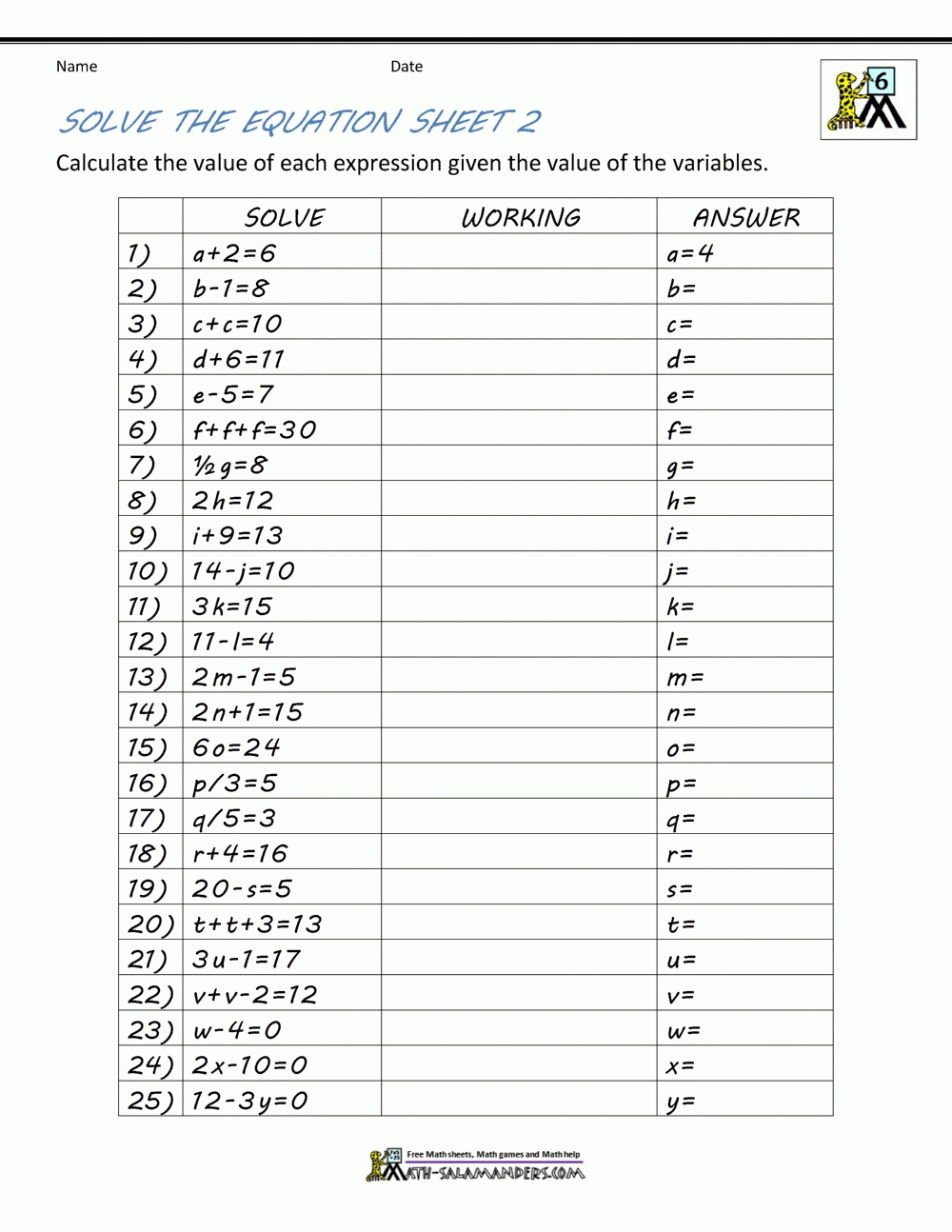 Worksheet Level 2 Writing Linear Equations Answers — Db-Excel in Writing Linear Equations Worksheet Answer