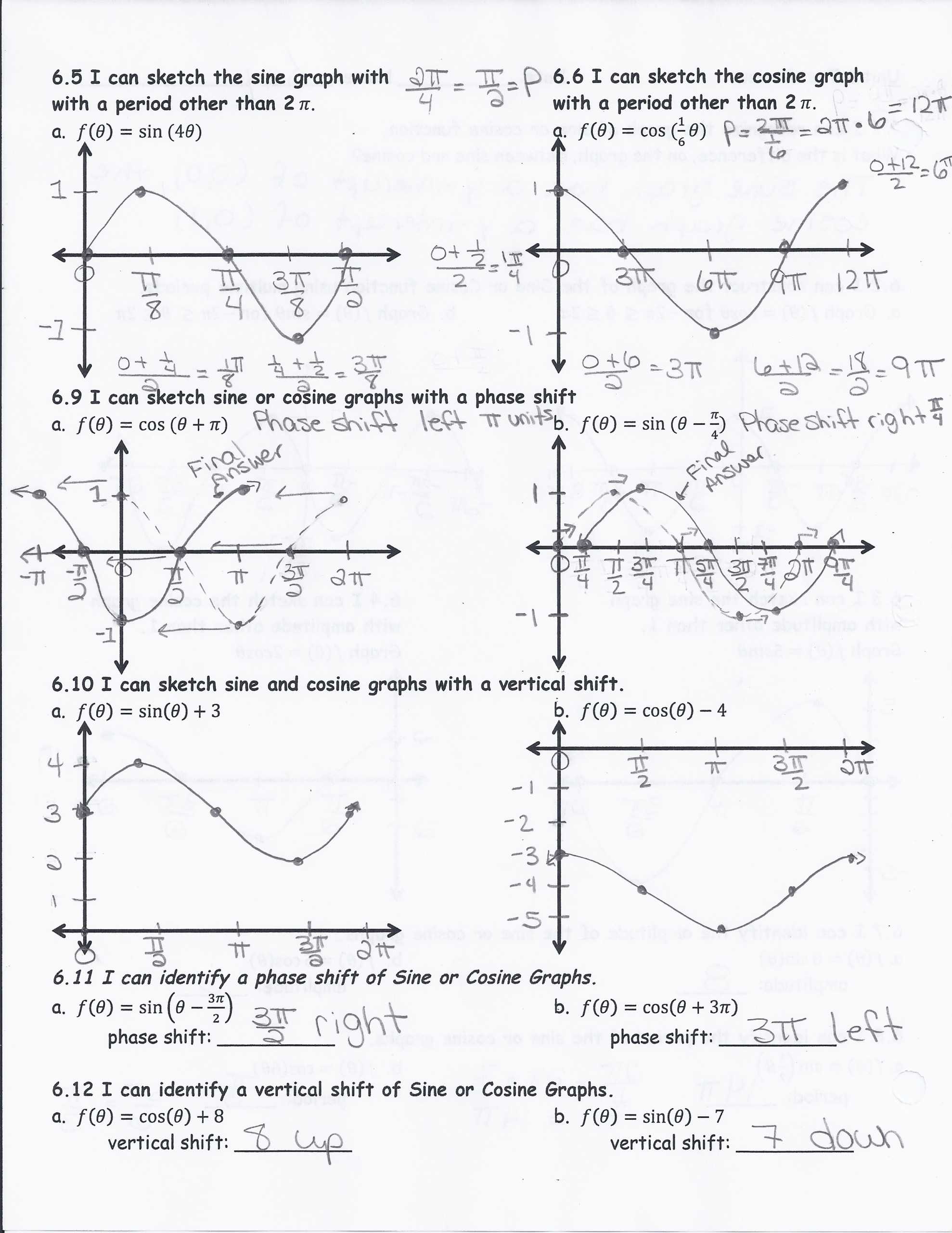 Writing Trig Equations From Graphs Worksheet Answers - Equations Worksheets within Writing Equations From Graphs Worksheet