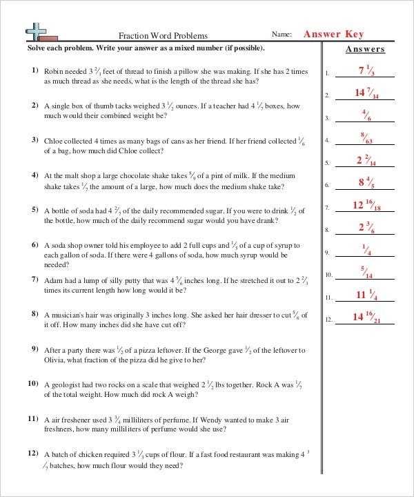 Wwwmoncoresheets Unit Fraction Word Problems Answer Key - Jason intended for Multiplying Fractions Word Problems Worksheet